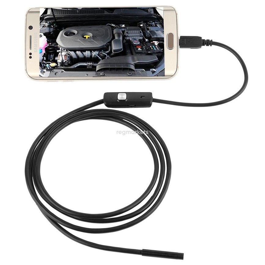 Эндоскоп для смартфона водонепроницаемый с подсветкой 1м InnoZone 720P 7мм