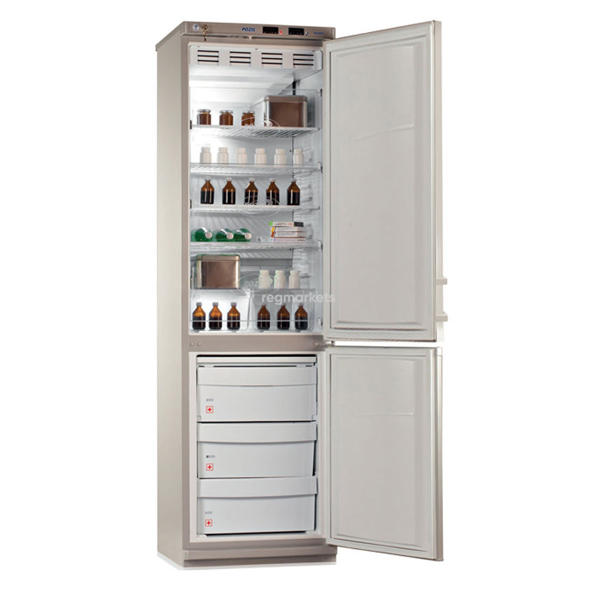 Холодильник лабораторный Pozis ХЛ-340 с металлическими дверями верхней и нижней камер