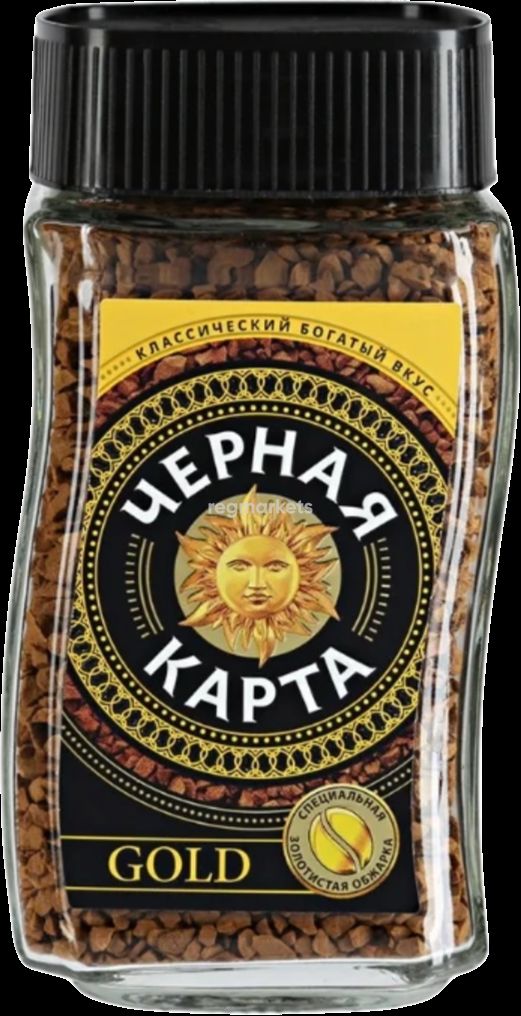 Кофе растворимый черная карта gold 95г