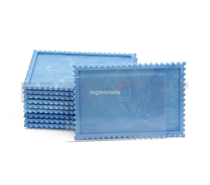 Promagnet Акриловый прямоугольный магнит заготовка «Почтовая марка» голубой