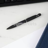 Ручка с гравировкой инициалов "Комфорт" черная фото 1