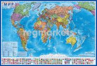глобен Интерактивная настенная политическая карта мира 1:15,5/размер 199х134см на рейках фото 2
